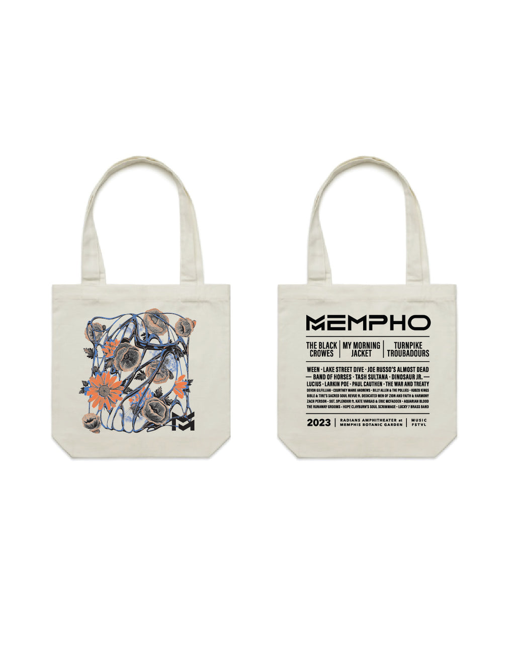 Mempho Fest 2023 White Canvas Tote Bag