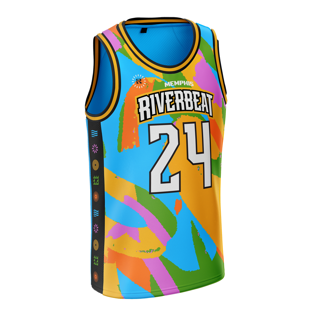 Riverbeat Basketball Jersey EDM Pattern
