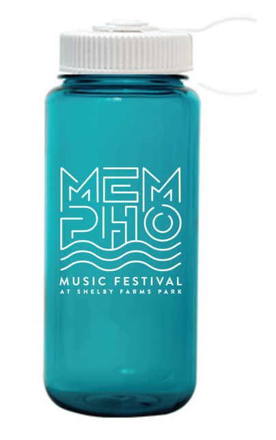 Mempho Fest 2019 Teal 14oz Nalgene Water Bottle w/ Shelby Farms Logo