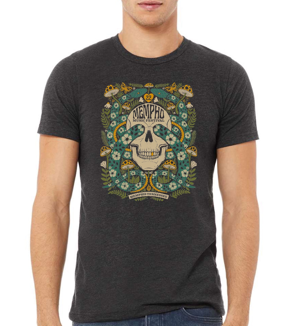 Mempho Fest 2022 Skull T-Shirt Charcoal